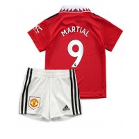 Fotbalové Dres Manchester United Anthony Martial #9 Dětské Domácí 2022-23 Krátký Rukáv (+ trenýrky)